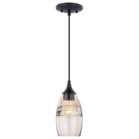 Milano 5" Mini Pendant Amber Fog Glass