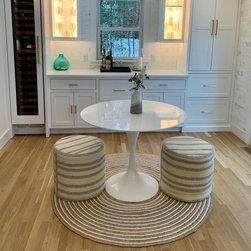 Raised Line Woven Wool Ottoman | Natural & Cream | Thayer Design Studio - Footstools And Ottomans