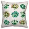 Succulent Collection 18"x18" Outdoor Throw Pillow