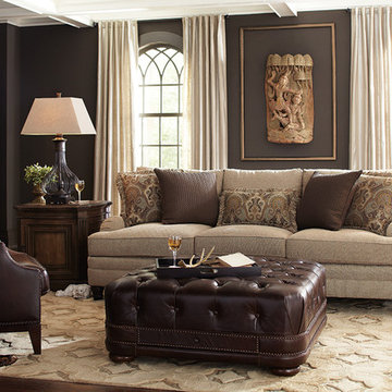 Dark Gray Walls in Neutral Living Room
