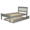 Bedz King Mission Style Twin Bed with a Twin Trundle in Gray