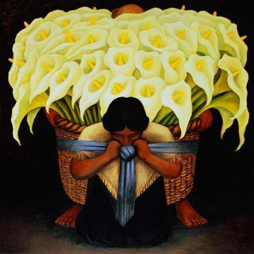 Canvas, The Flower Seller By Diego Rivera, 12"x12"