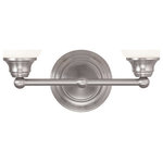 Livex Lighting - Livex Lighting 13662-91 Somerville - Two Light Bath Vanity - Mounting Direction: Up/Down  ShSomerville Two Light Brushed Nickel Satin *UL Approved: YES Energy Star Qualified: n/a ADA Certified: n/a  *Number of Lights: Lamp: 2-*Wattage:100w Medium Base bulb(s) *Bulb Included:No *Bulb Type:Medium Base *Finish Type:Brushed Nickel