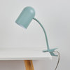 Matte Teal Clip-Arm Desk Lamp, Adjustable Arm