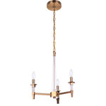Craftmade - Craftmade Tarryn 3 Light Chandelier, Satin Brass - An elegant twist elevates the Tarryn collection from ordinary to extraordinary. Finished in satin brass with striking crystal center column and accents, this collection features optional black shades lined with soft gold to compliment the brass finish and emit a warm wash of light beneath. With or without the shades, the Tarryn collection is a stunning addition to any home