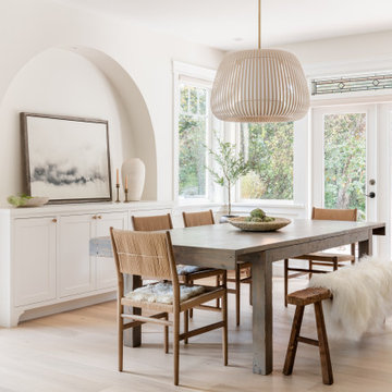 Modern Heritage Dining Room with Arched Niche and Leaded Glass – Victoria BC