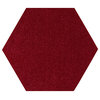 Home Queen Solid Color Hexagon Shape Area Rugs Burgundy - 6' Hexagon