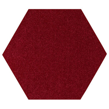Home Queen Solid Color Hexagon Shape Area Rugs Burgundy - 6' Hexagon