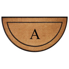 A1hc Natural Rubber & Coir 24x39 Monogrammed Doormat for Front Doormat A1 Home Collections LLC Letter: U