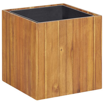 vidaXL Solid Acacia Wood Garden Raised Bed Pot 17.1"x17.1"x17.3" Planter Box