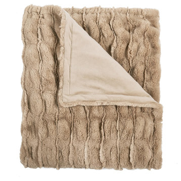 Stretchy Solid Color Faux Fur Throw