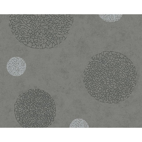B&W 3, Black and White Look Gray, Metallic Wallpaper Roll, Modern Wall Decor