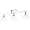 Golden Lighting 0305-LP CH-CLR Carver Linear Pendant, Chrome With Clear Glass