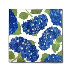 Floral Art Dinner Napkin- Blue Hydrangea - Napkins