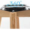 Retro-Styled Rotating High Bar Stool Made of Solid Wood, Coffee, Wax Oil Leather