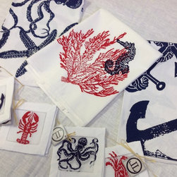 Coastal Hand Block Printed Linens - Home Decor