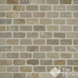 Amber Gold Slate Mosaic | 1x2 | Tumbled - Tile