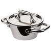 Mauviel M'Cook Mini Splayed Cocotte with Lid, Cast Stainless Steel Handle, 0.4qt