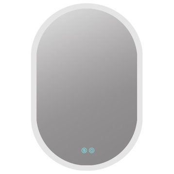 Anti-Fog Dimmable LED Oval Frameless Wall-mounted Bathroom Backlit Mirror, 32" X