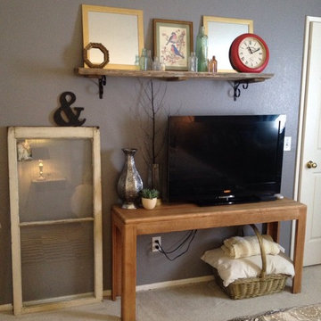 Flea Market Chic Bedroom- Decorating around a TV