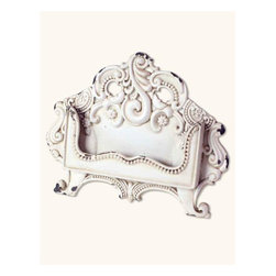 Antique White Baroque Card Holder - Desk Accessories