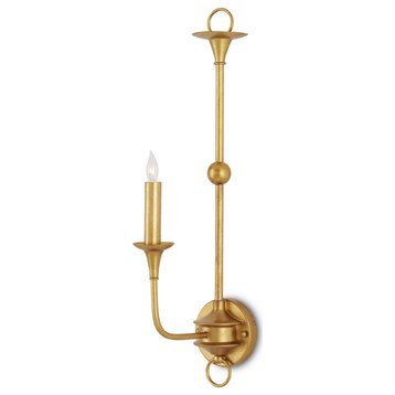 Nottaway 1-Light Wall Sconce, Contemporary Gold Leaf