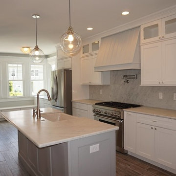 Honed Carrara Marble Kitchen