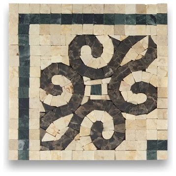 Marble Mosaic Border Decorative Tile Everlasting Emperador 5.9x5.9, 1 piece