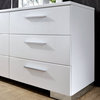 Contemporary Dresser, 6 Drawers With Elegant Chrome Finished Pull Handles, White
