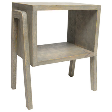 Small Stackable Wood Table, Gray
