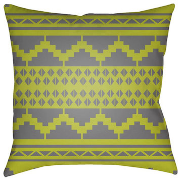 Yindi by Surya Poly Fill Pillow, Teal/Lime, 18' x 18'