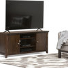 Acadian Solid Wood 54" W Rustic TV Media Stand, Tobacco Brown For TV up to 60"
