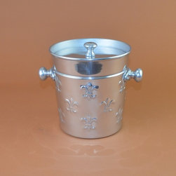 Fleur de Lis Aluminum Ice Bucket with Lid - Ice Tools And Buckets  