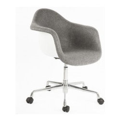 The Mid Century Eiffel Arm Office Chair - Grey - Living Room Chairs