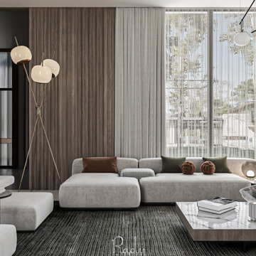 Luxury Contemporary Villa Living Room Design – Dubai, UAE