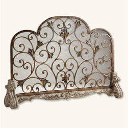 Spencerian Fireplace Screen - Fireplace Screens