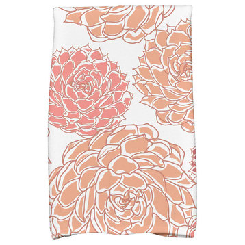 18"x30" Olivia Floral Print Kitchen Towel, Orange