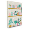 Chic Cottage Bookshelf with Tropical Plant Greenery30x40