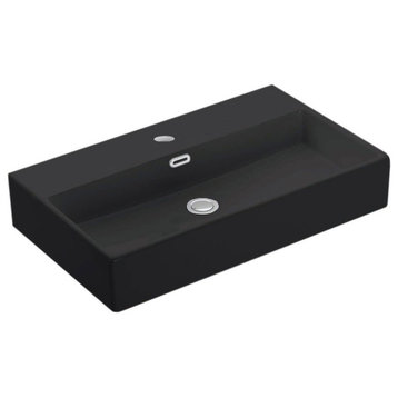WS Bath Collections Quattro 70.01 Quattro 27-5/8" Rectangular - Gloss Black