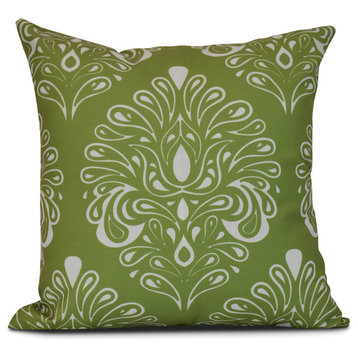 20x20", Veranda, Geometric Print Outdoor Pillow, Green