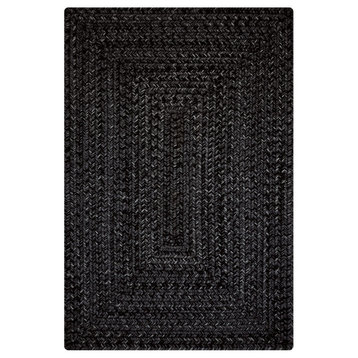 Homespice Decor Black Indoor/Outdoor Braided Rug 20" x 30" (Rectangle)