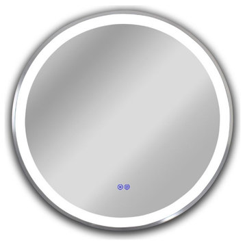 CHLOE Luminosity Embedded Round TouchScreen LED Mirror 3 30" Wide