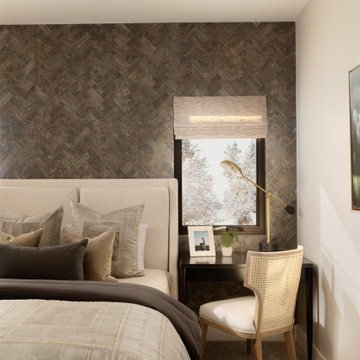 Neutral Patterned Bedroom Design