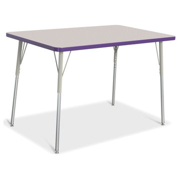 Berries Rectangle Activity Table - 30" X 48", A-height - Gray/Purple/Gray