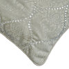 Silver Grey Jacquard Damask Victorian  24"x24" Throw Pillow Cover - Evelyn Grace