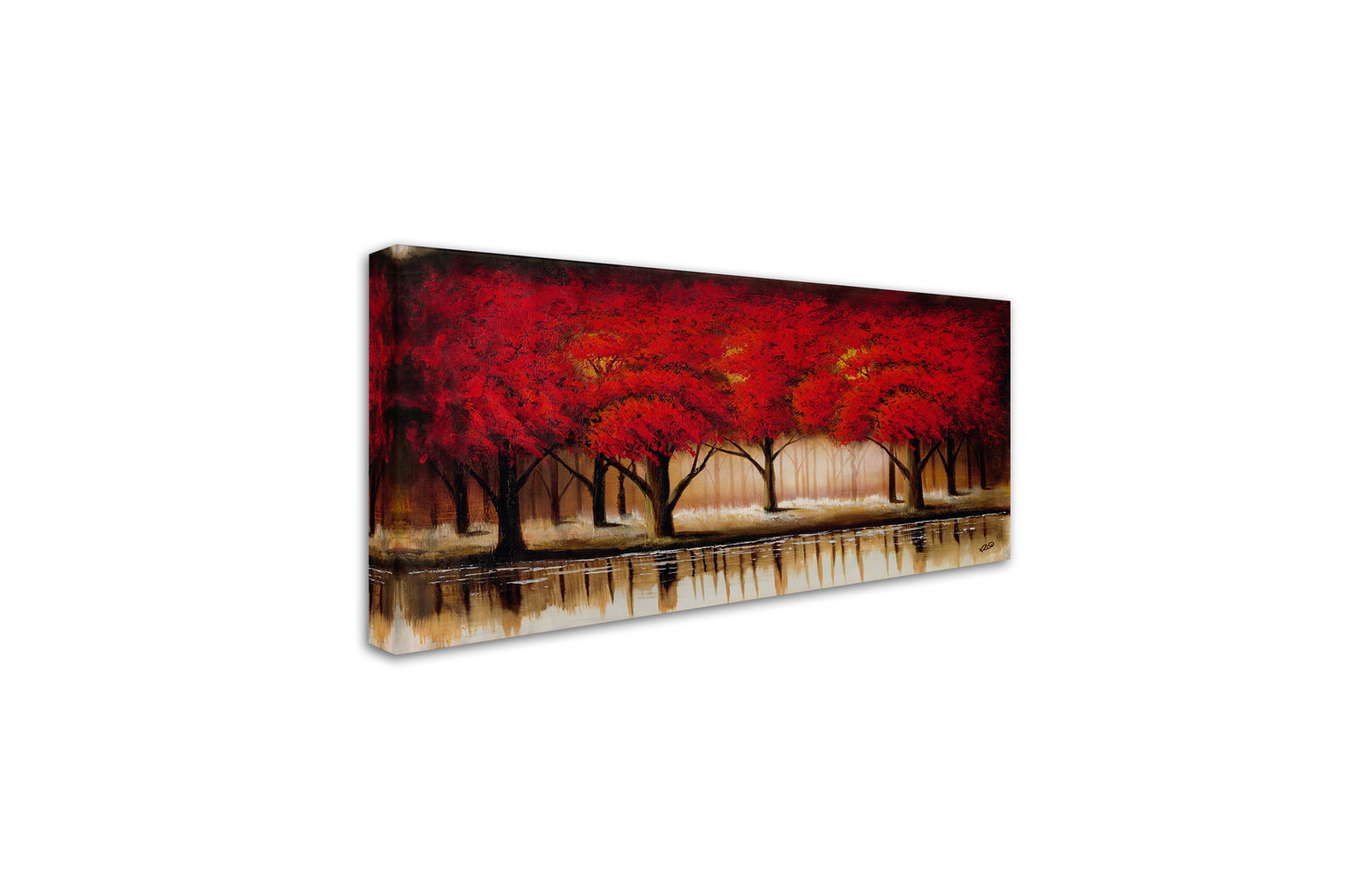 'Parade of Red Trees II' Canvas Art by Rio, 10" x 19" - Traditional ...