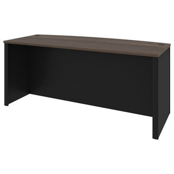 Bestar Connexion Bowfront Writing Desk in Antigua and Black