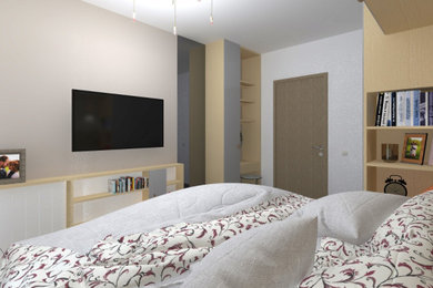Bedroom - small modern bedroom idea in Other