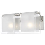 Z-Lite - Z-Lite 169-2V-BN Zephyr 2 Light Vanity in Brushed Nickel - Bent frosted glass shades are hung over brushed nickel hardware on this 2 light vanity to create a modern touch for any room.