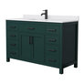 Green / White Cultured Marble Top / Matte Black Hardware